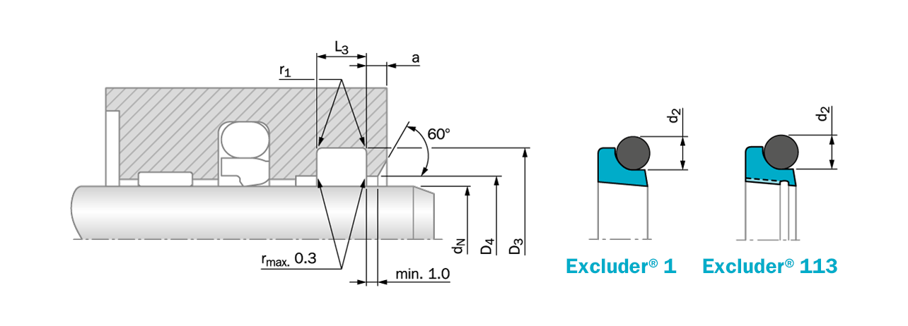 Turcon® Excluder® 1 - Incl. O-Ring